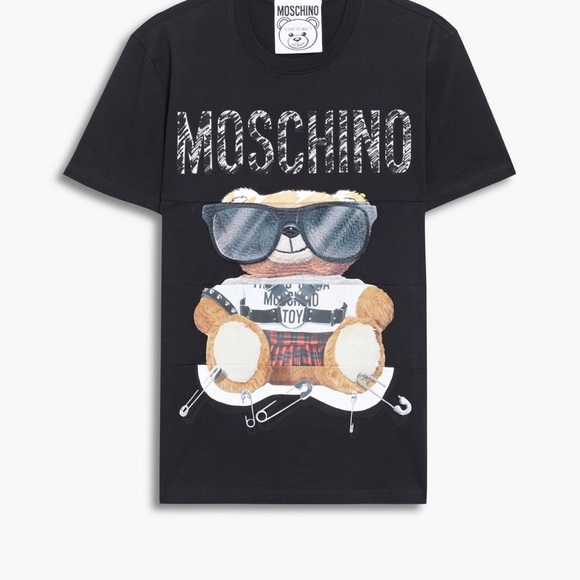 Moschino Black T-Shirt with Cool Bear Design
